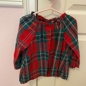 Crewcuts shirt with 3/4 sleeves and ruffled collar